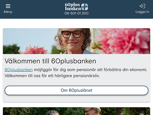 60plusbanken webbsida