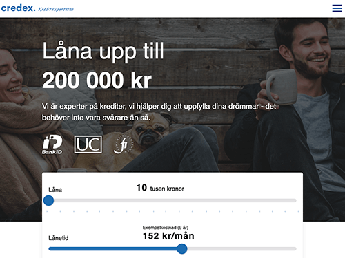 Credex webbsida
