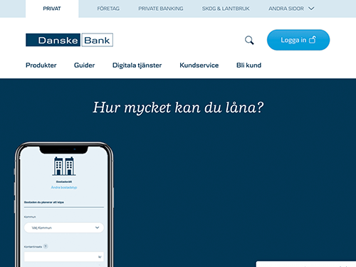 Danske Bank webbsida