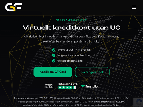 GF Money webbsida
