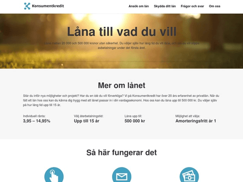Konsumentkredit webbsida