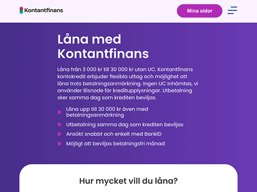 Kontantfinans webbsida