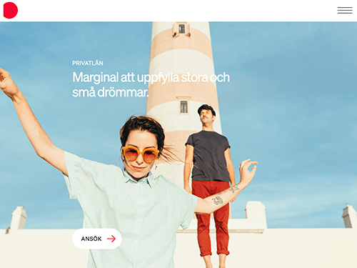 Marginalen Bank webbsida