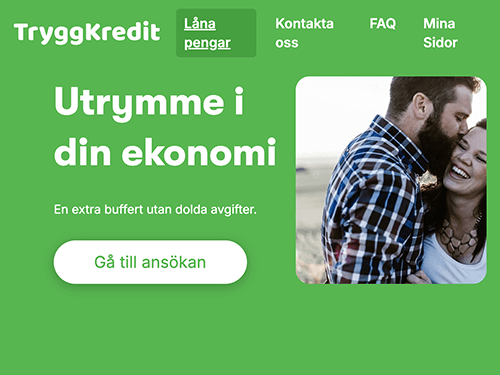 Tryggkredit webbsida
